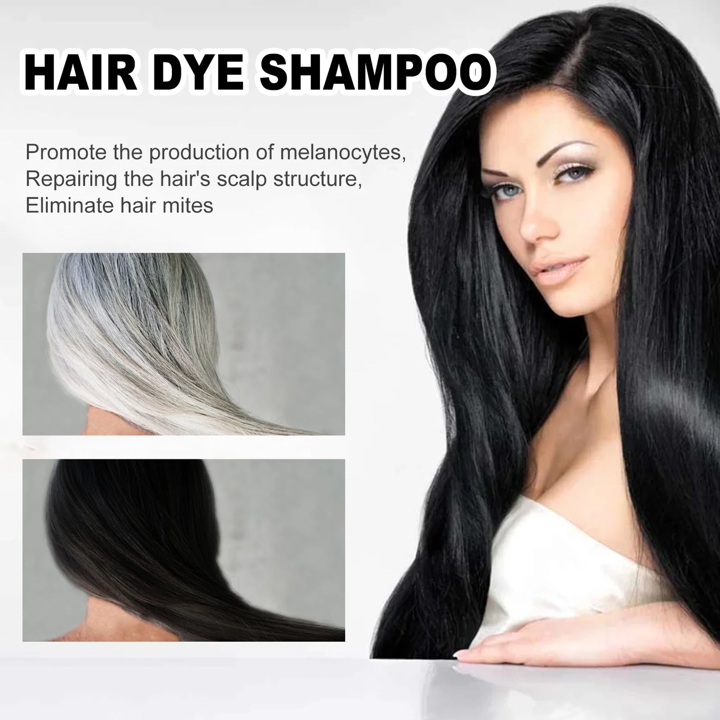 EELHOE Brown Hair Dyeing Shampoo Lasting Coloring Deeply Nourishing Reduce Breakage Promote Scalp Health Hair Dyeing Shampoo