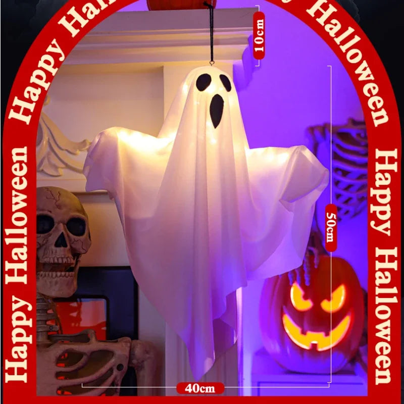 LED Glow Ghost Halloween Indoor Outdoor Hanging Horror Decoration