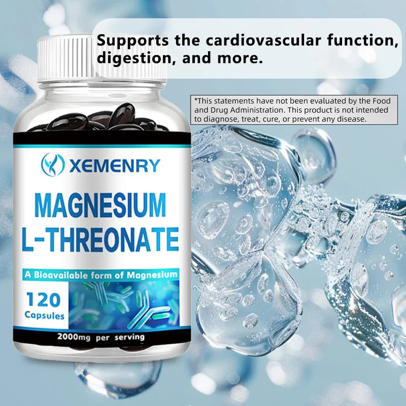 Magnesium L-Threonate Capsules – Bioavailable Form for Sleep and Cognitive Function Support - 120 Capsules
