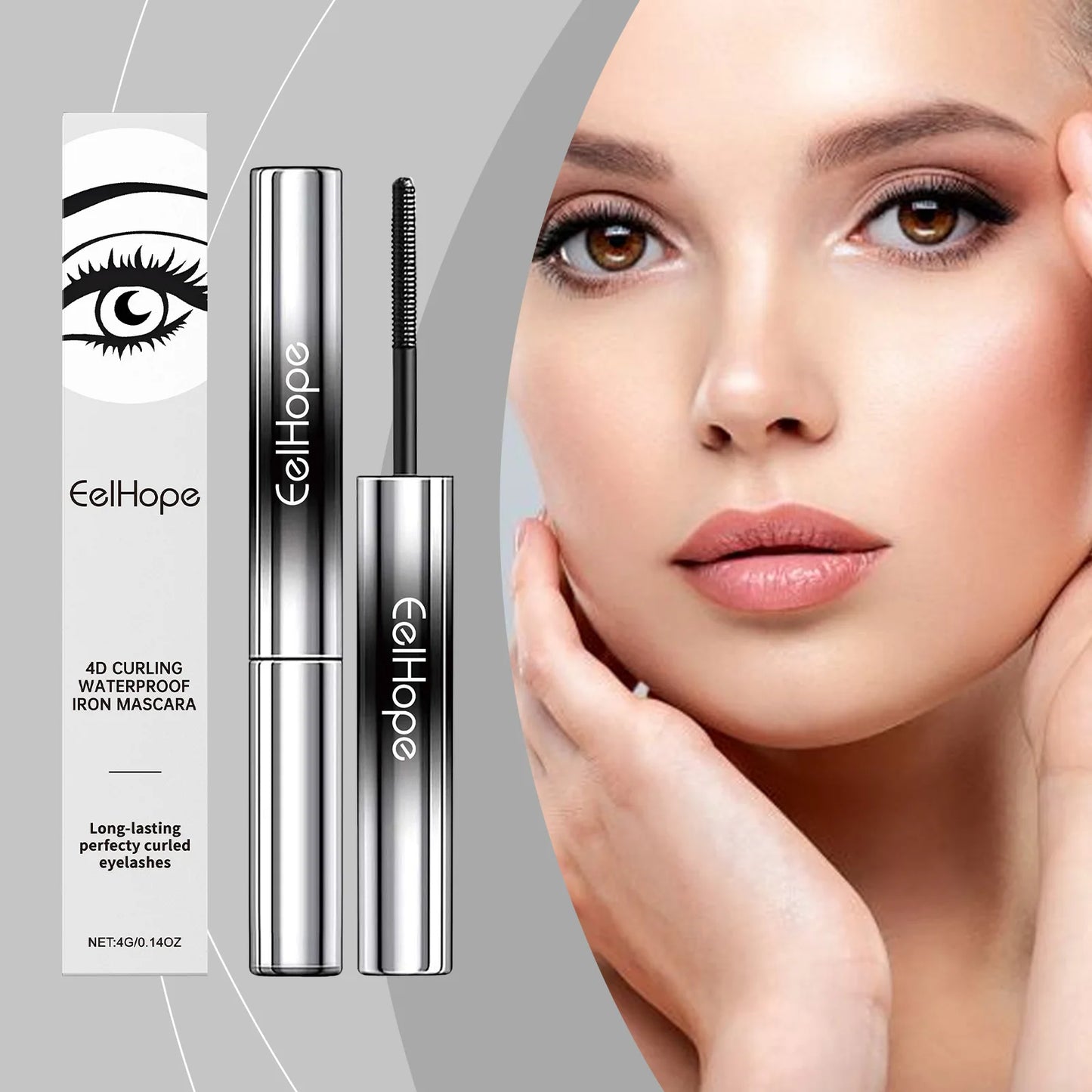 EELHOE 4g Black Mascara Waterproof Long Lasting Curling Lengthening Volumizing Eyelash Makeup For Daily Use Smudge Proof