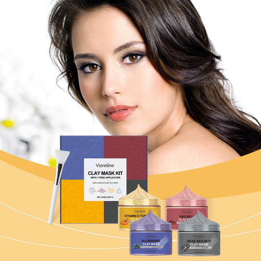 Viareline Exfoliating Facial Clay Mask Set For Pore Tightening