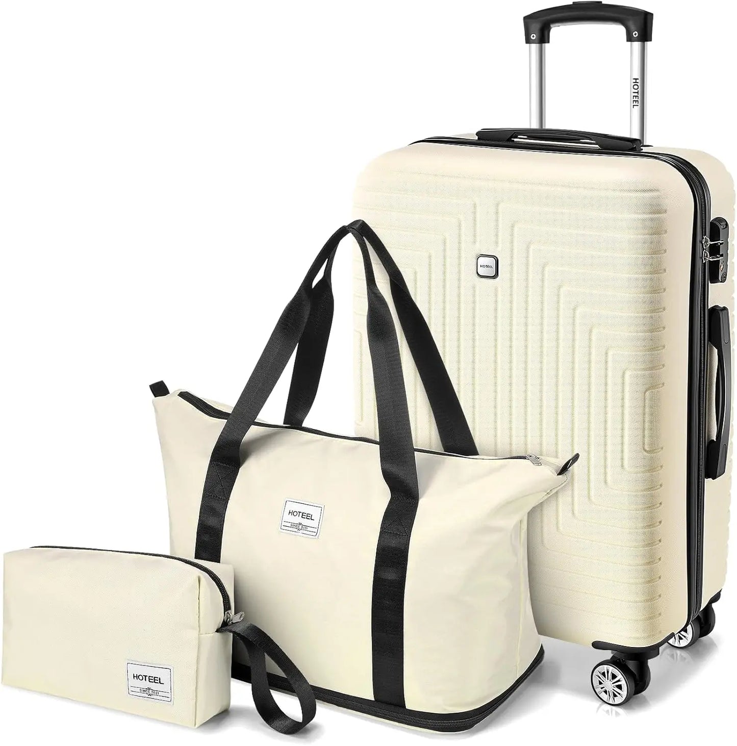 3pcs Luggage Set Hard Shell Suitcases Travel Packing Box With Wheel TSA Aproved Lock And Carry On Bag Wash Bag Travel Suit Case