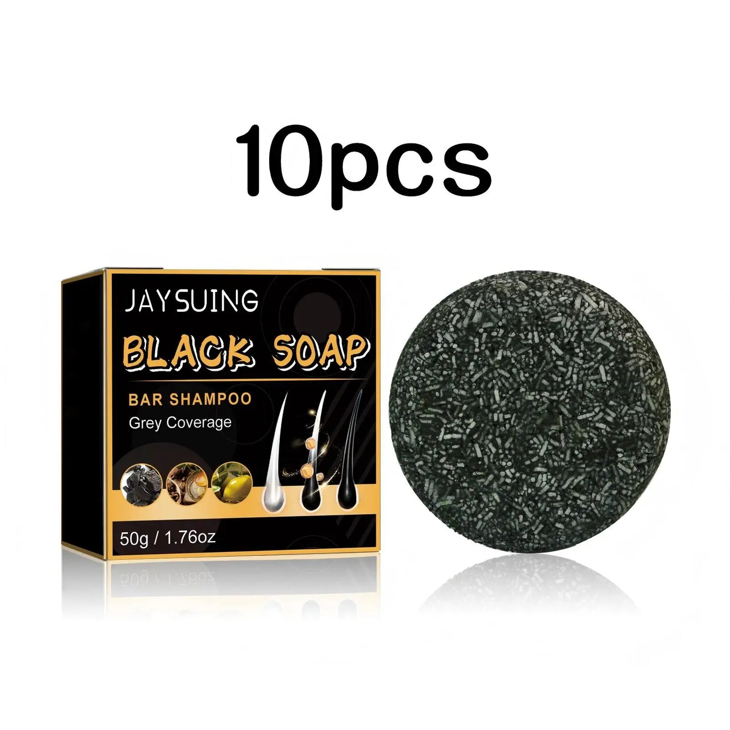 Jaysuing 50g Polygonum Multiflorum Hair Shampoo Soap Darkening Repair Gray White Hair To Black Anti Dandruff Black Hair Dye Soap