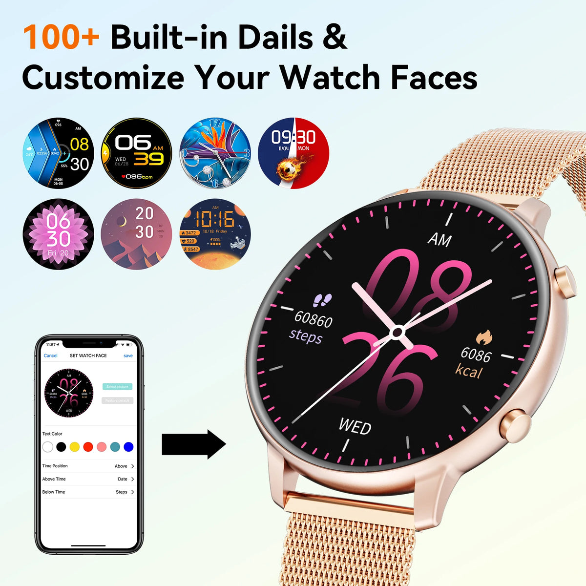 Waterproof Bluetooth Calling Smartwatch With Fitness Heart Rate SpO2 Tracking