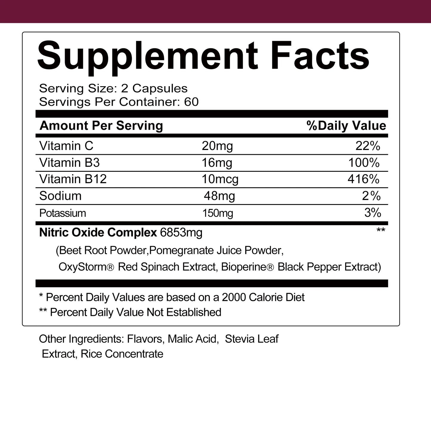 Nitric Oxide Beetroot Supplement – Natural Energy – Supports Heart Health - 120 Capsules