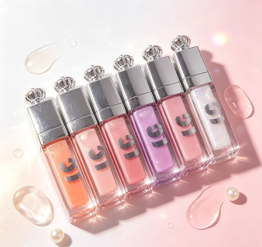 3PC Sheer glitter lip oil gloss for natural daily makeup
