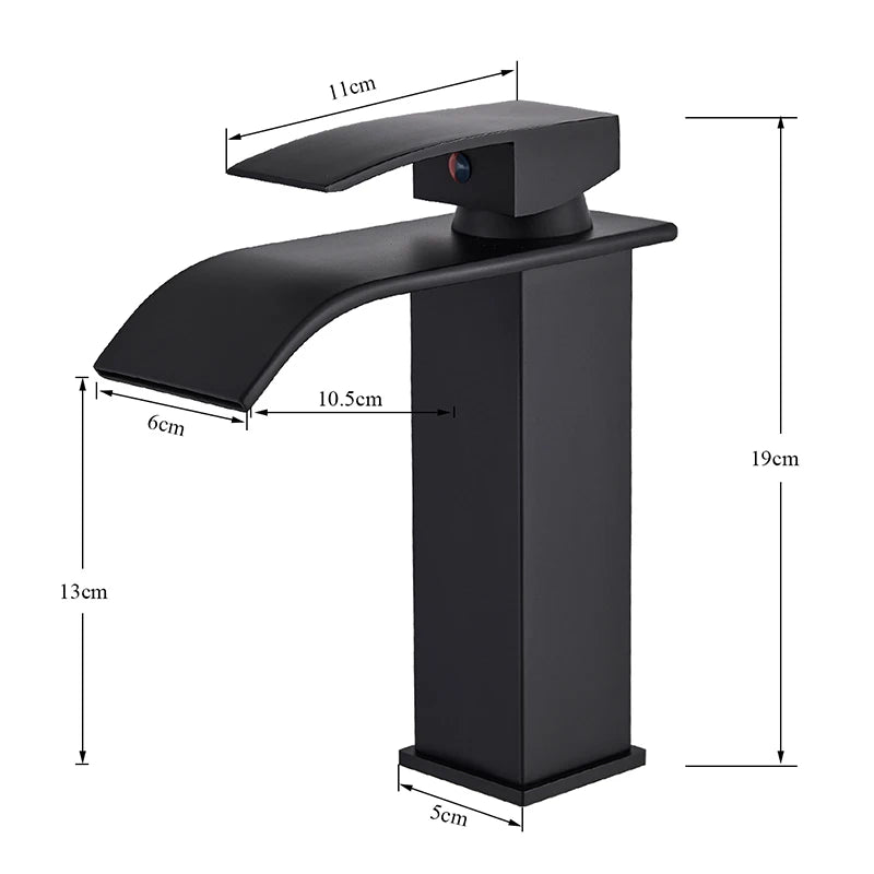 Rozin Basin Faucet Deck Mounted Single Lever Waterfall Tap