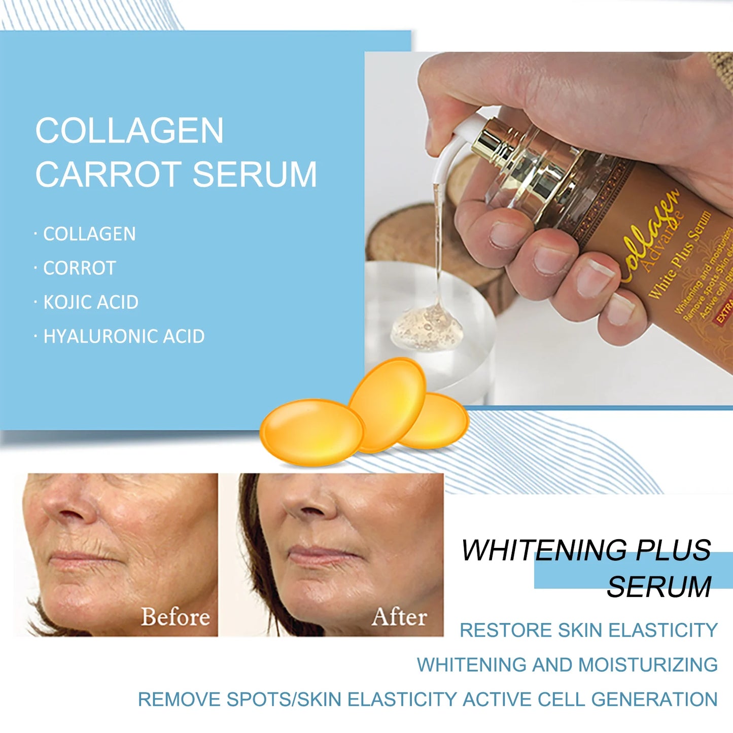 AILKE Collagen Whitening Kit for Skin Moisturizing and Dark Spot Removal