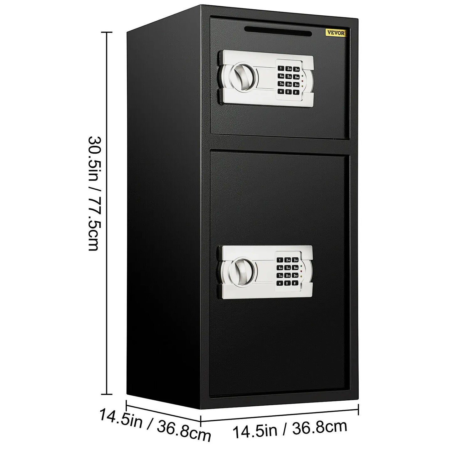 SucceBuy 33 Inch Double Door Safe Deposit Box With Electronic Lock For Office And Home Steel Secret Hidden Piggy Bank