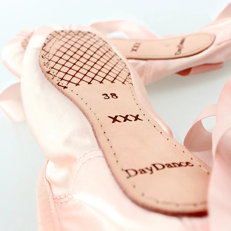 Satin Ballet Pointe Shoes With Ribbons For Women And Teens Professional Dance Shoes Available In Pink Nude Red Black