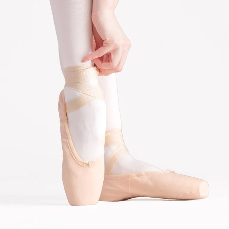 Satin Ballet Pointe Shoes With Ribbons For Women And Teens Professional Dance Shoes Available In Pink Nude Red Black