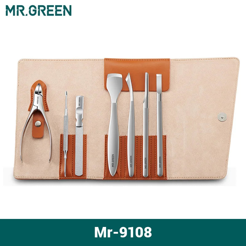 MR.GREEN Pedicure Knife Set Professional Ingrown Toenail Foot Care Tools Stainless Steel Nail Nippers Clipper Remover Kit