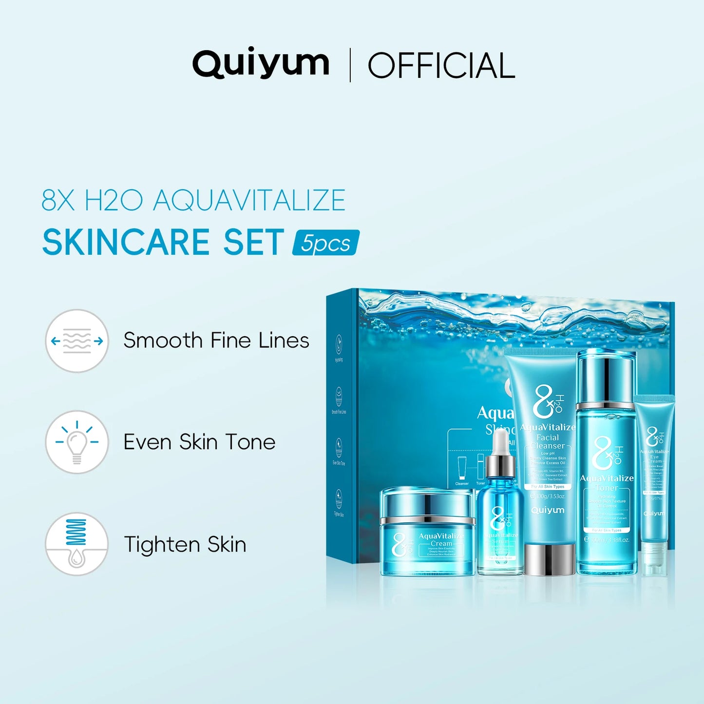LAIKOU AquaVitalize Hydration Skincare Set 5Pcs Deep Hydration Kit