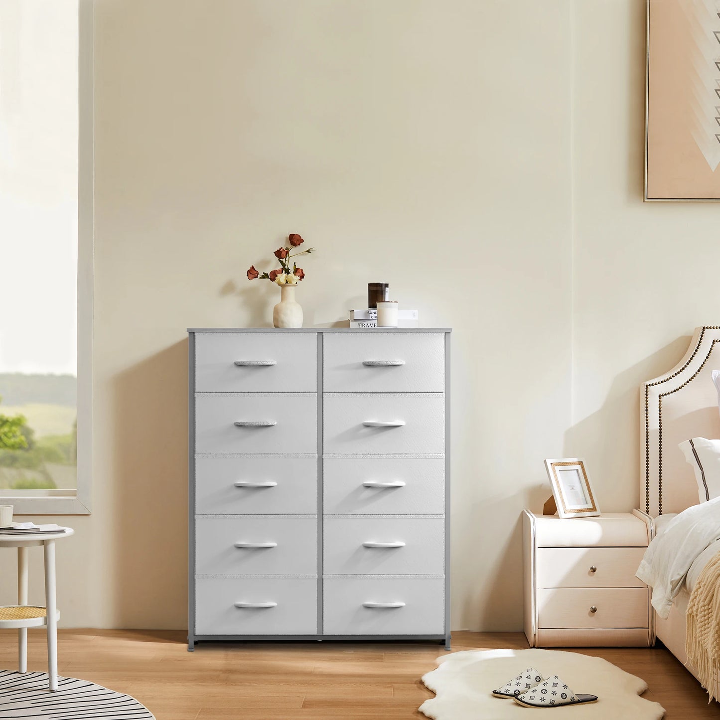 JHK Wardrobes For Bedroom With Fabric Drawers Chest Closet