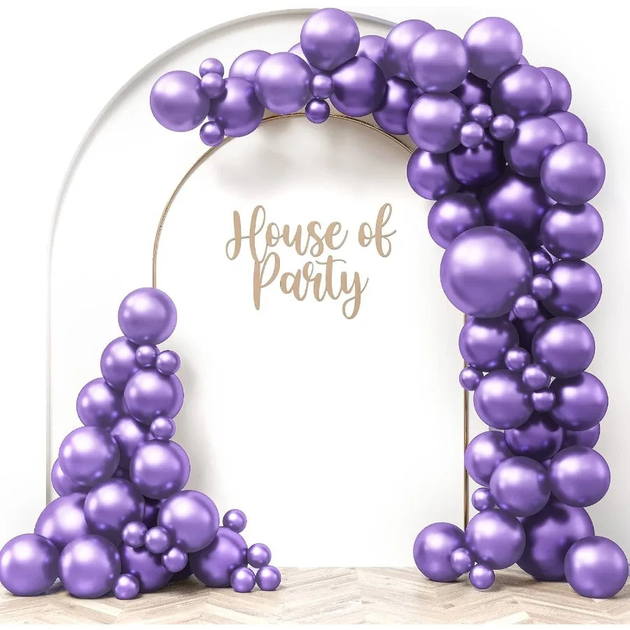 Metallic Purple Balloons Balloon Garland Kit With 5 12 18 Inch Purple Metallic Balloons For Halloween Christmas Party