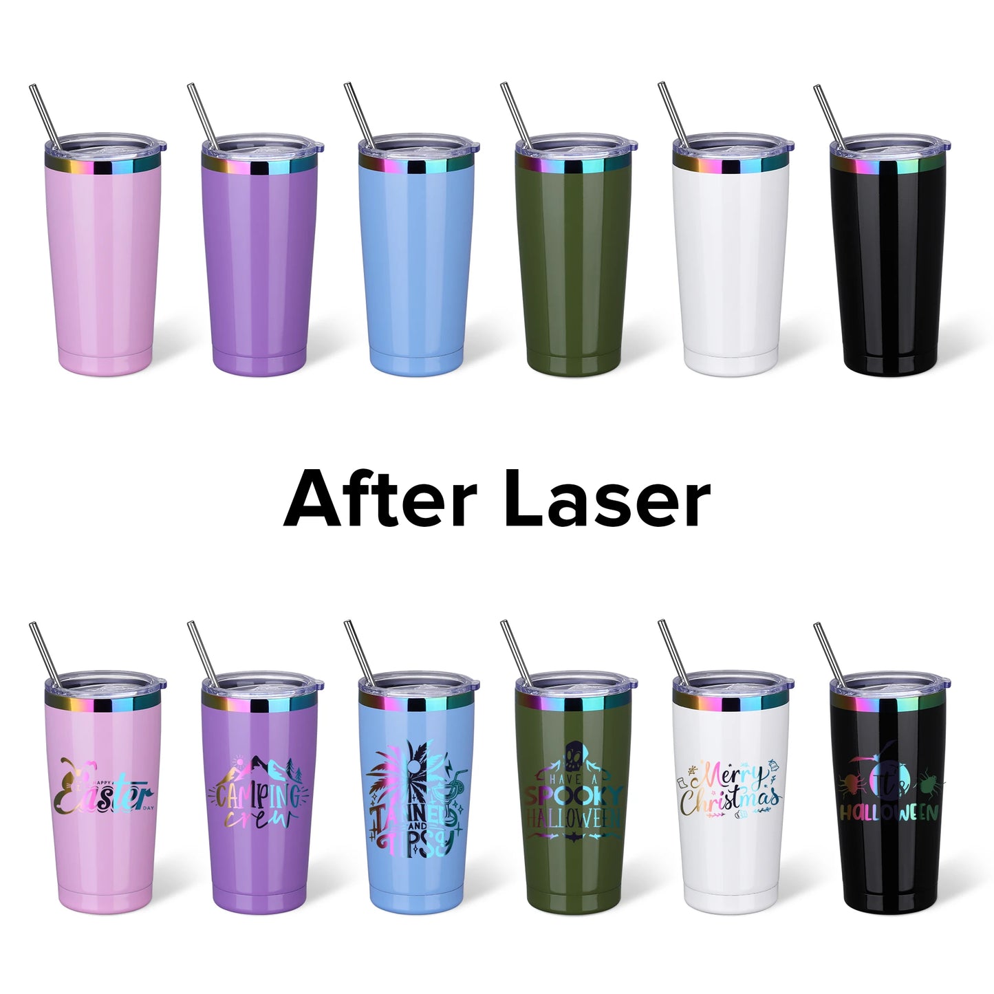 Fastsub Stainless Steel Insulated Vacuum Travel Tumblers With Lids