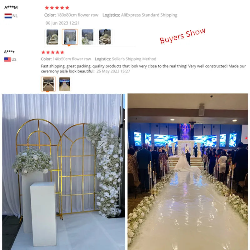 Angela Artificial Rose Baby Breath Wedding Floral Backdrop Decor