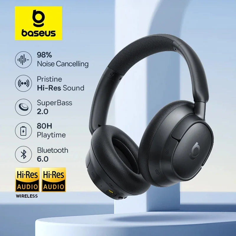 Baseus Adaptive Hybrid Noise Cancelling Headphones With Hi Res LDAC Audio