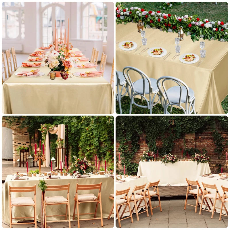 Guangdong Satin Tablecloth For Wedding Banquet And Party