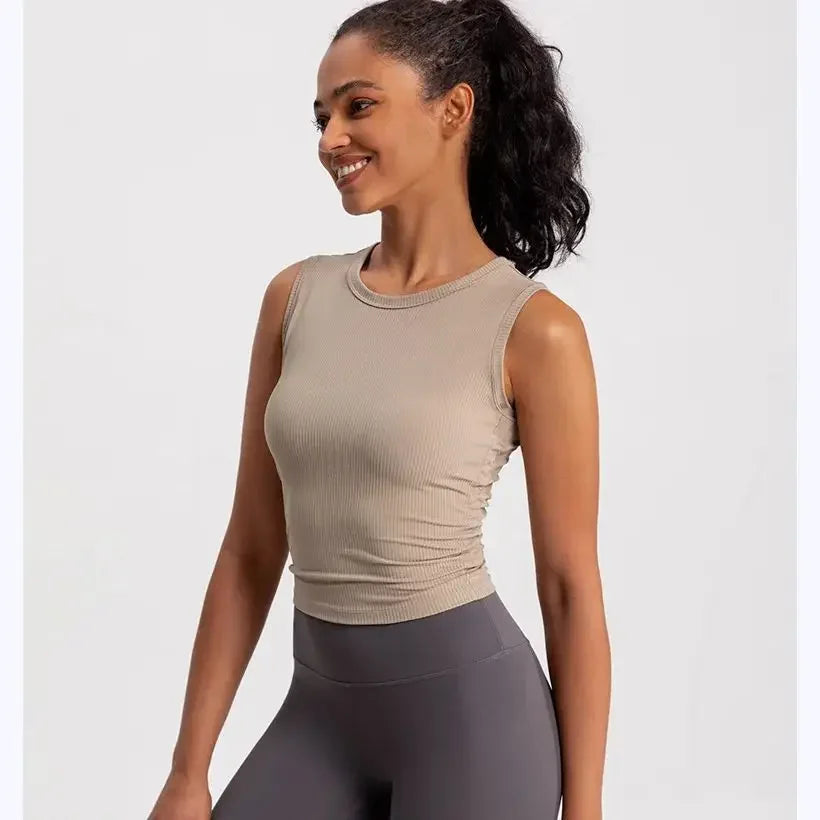 NONECN Womens Quick Dry Yoga Vest Tank Top Slim Fit Sports