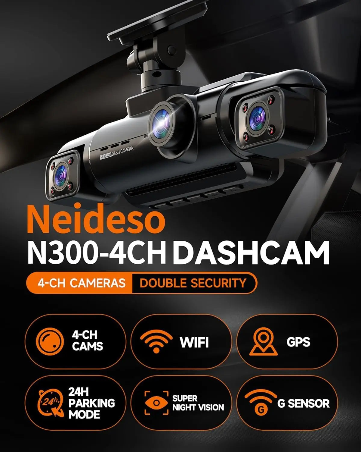 Kankeirr 360 Degree Dash Cam Front and Rear FHD 1080P