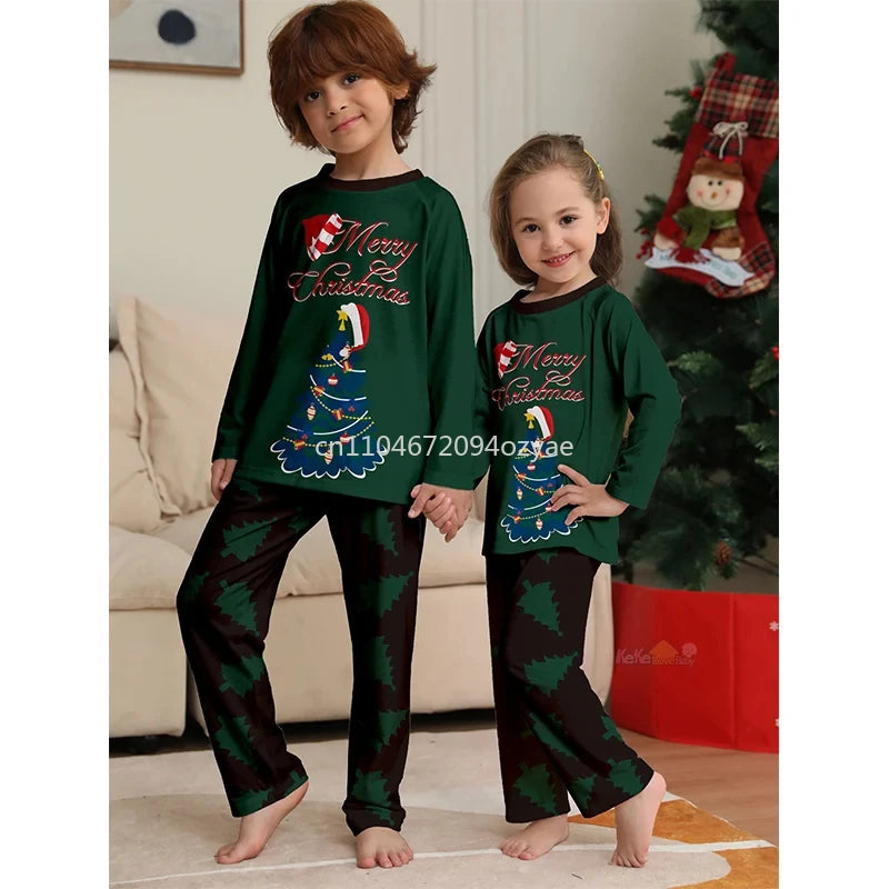 Christmas Family Pajamas Clothes Adult Kid 2025 News Matching Outfits Set Baby Rompers Casual Sleepwear Xmas Family Look Pyjamas