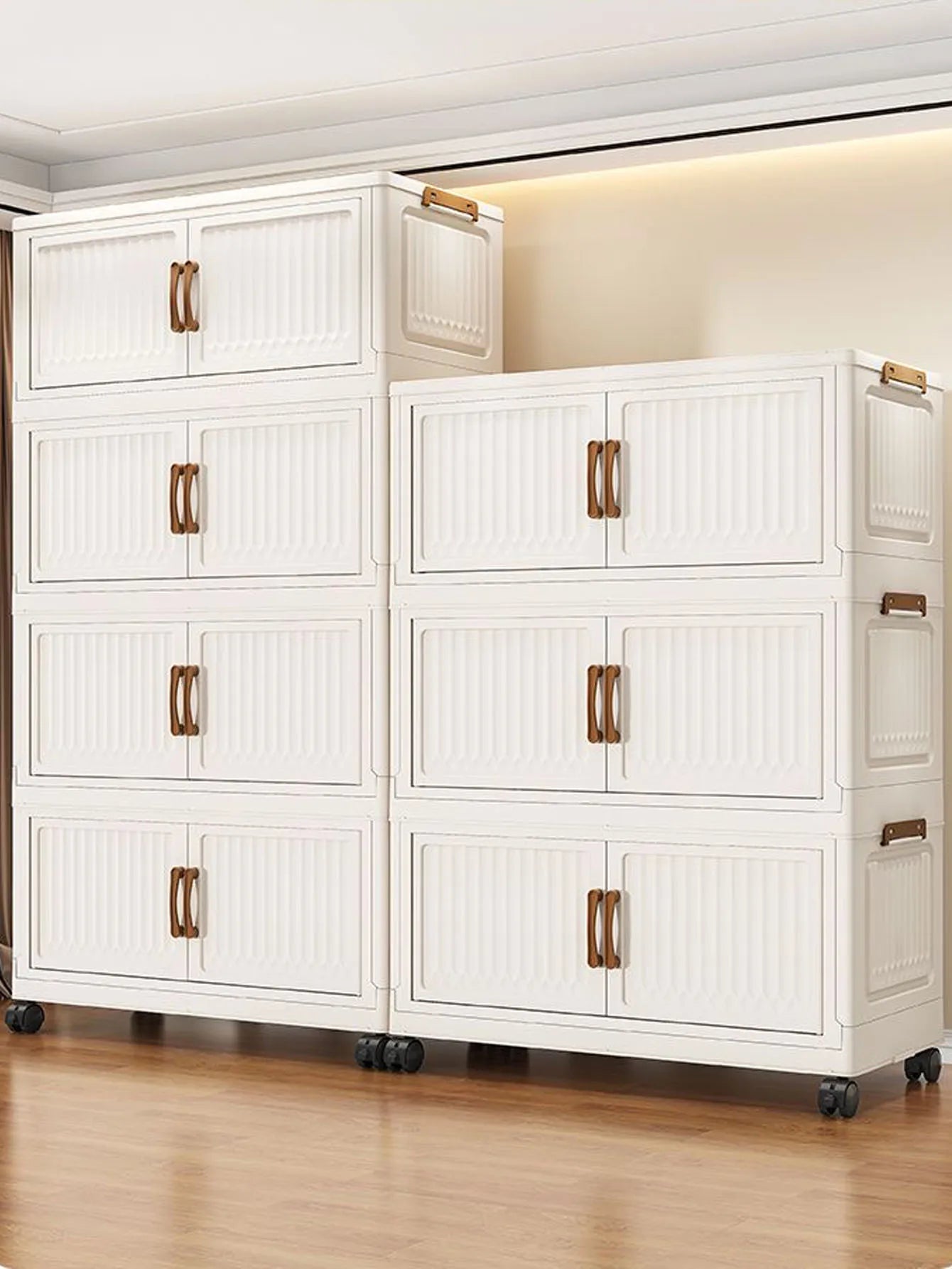 Foldable Plastic Storage Cabinet for Babies Multi-Layered Home Use Organizer Child's Closet for Clothes No-Install Easy Assembly
