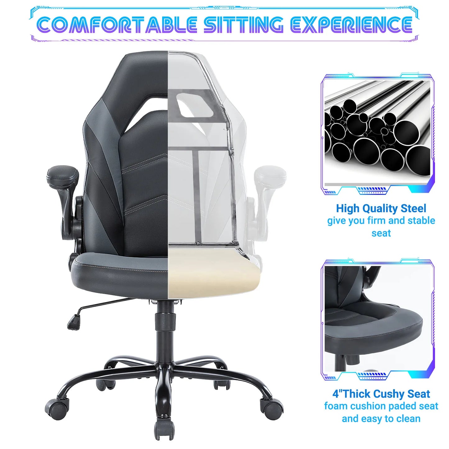 JHK Ergonomic Office Computer Gaming Chair PU Leather