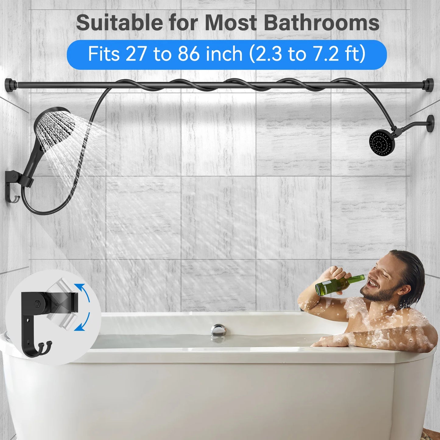 Tandem Dual Shower Head for Couples High Pressure