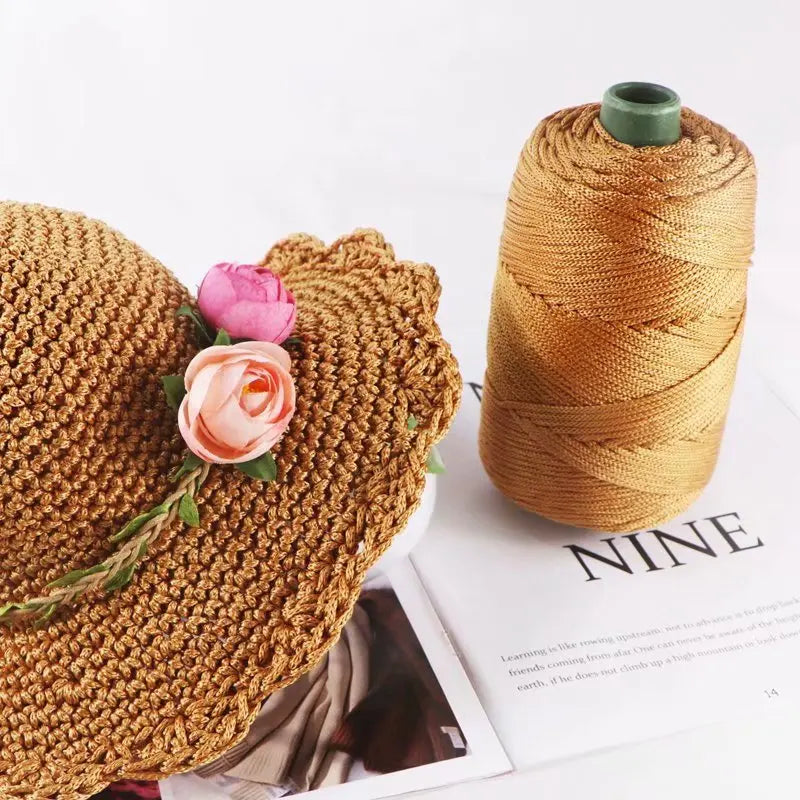 1 Pc 3MM Colorful Crochet Yarn Ice Rope 3mm Thread For DIY Hand Knitting Bag  Sun Hats Shoes Woven DIY Hook Cushion Silk Medium