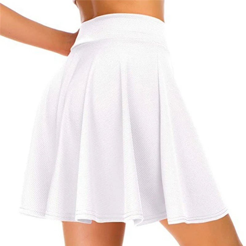 Dakunhui Women Stretchy Flared Mini Skirt Casual Skater
