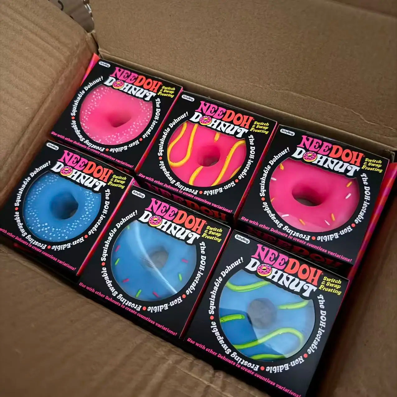 Dippin Dazzler Egg Donut Decompression Toy Squeeze and Pinch Fun