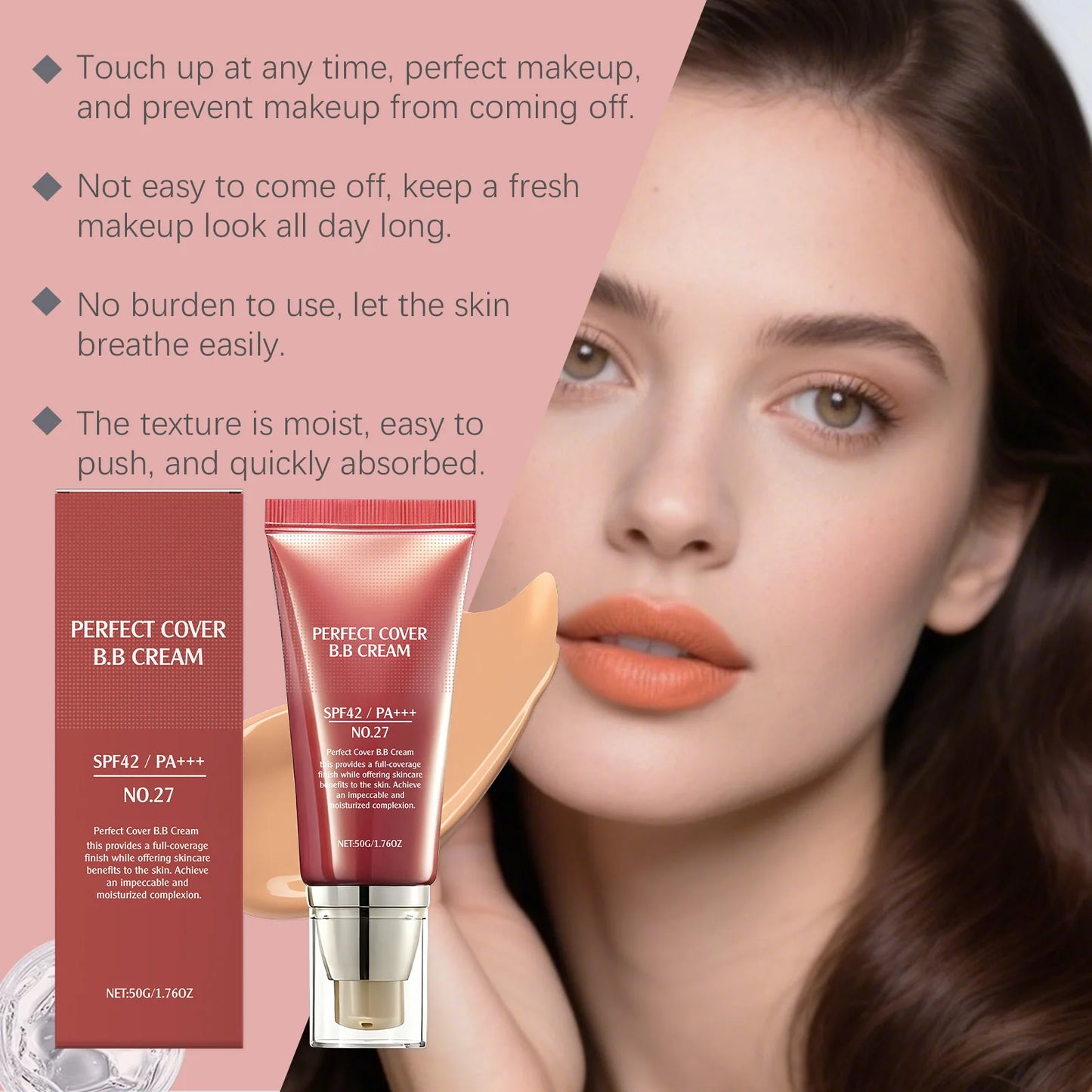 Perfect Cover Bb Cream Brightens Complexion Covering Skin Blemishes Lasting Lightweight Hydrates Moisturize Concealer Corrector