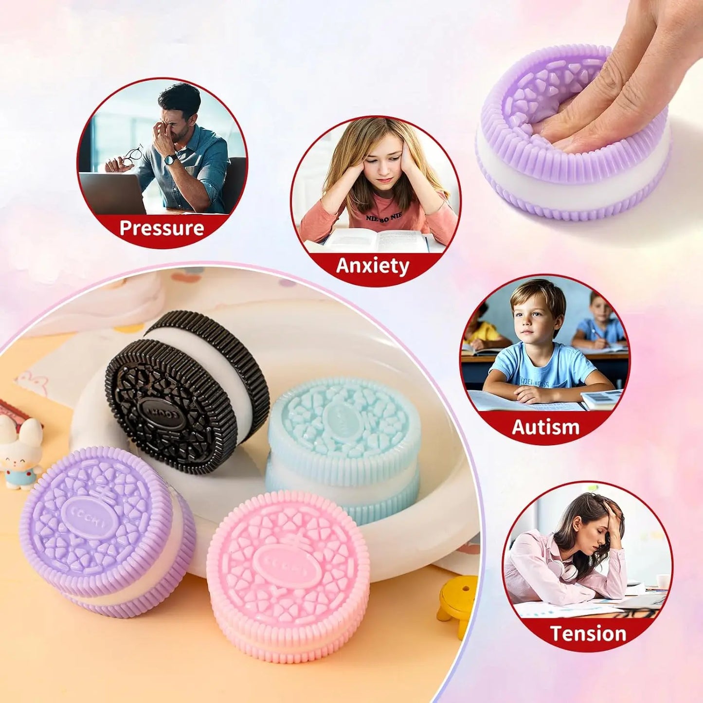 Ultra Soft Cookie Squishy Toys For Stress Relief And Focus
