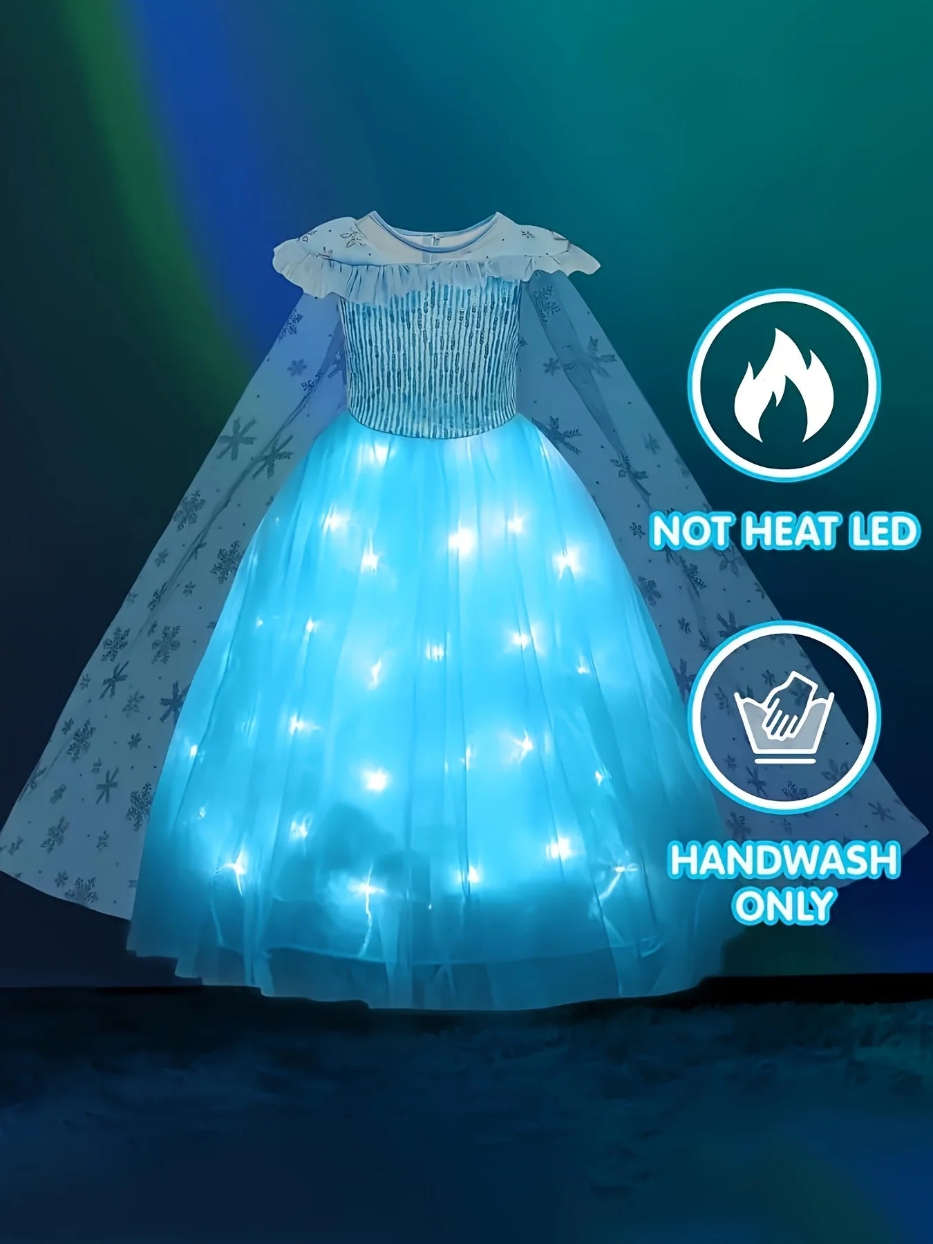 Stunning Frozen Elsa Lights Up Dress For Girls With Light Up Princess Costume Toddler Ankle Length Fairy Tale Gown
