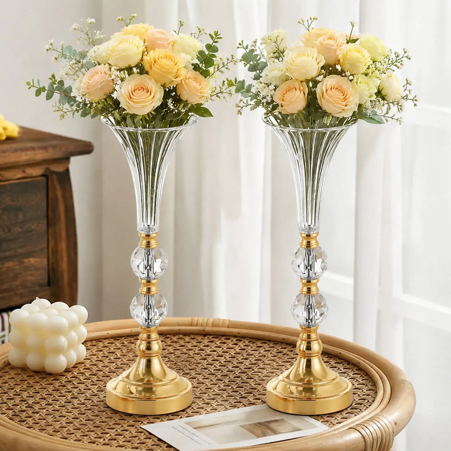 Acrylic Trumpet Vase Elegant Floral Centerpiece for Wedding Reception