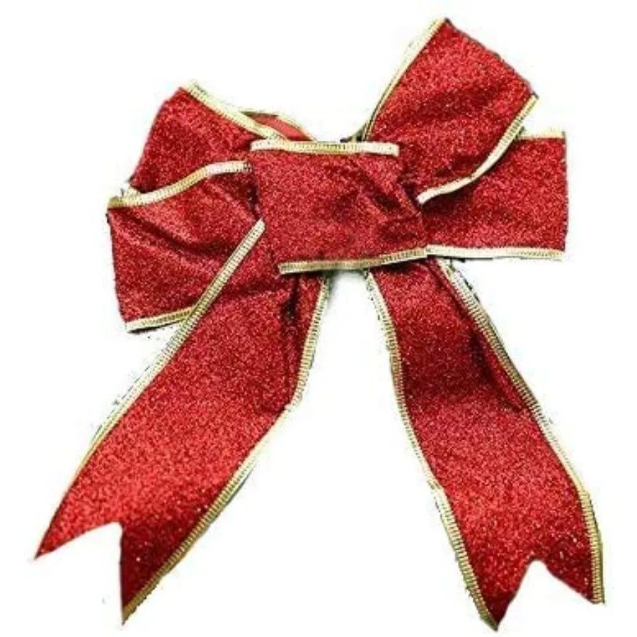 Glitter Christmas Bows 12 Pack For Tree Ornaments Decor