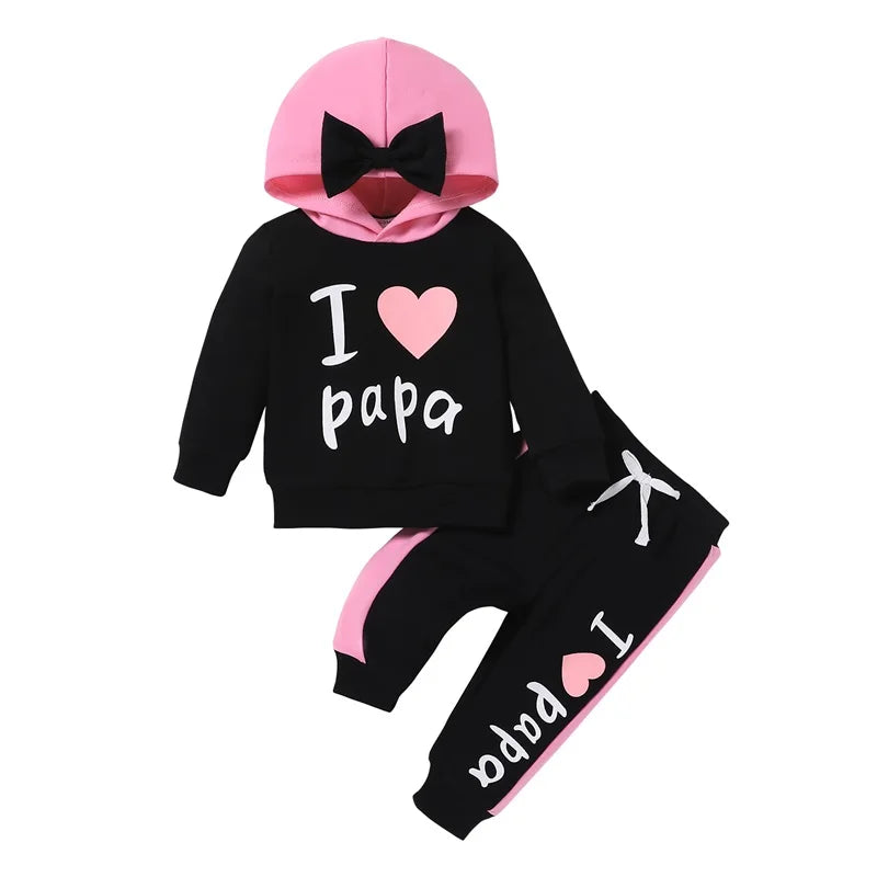 Cathery Kids Heart Print Hoodie and Sweatpants Set