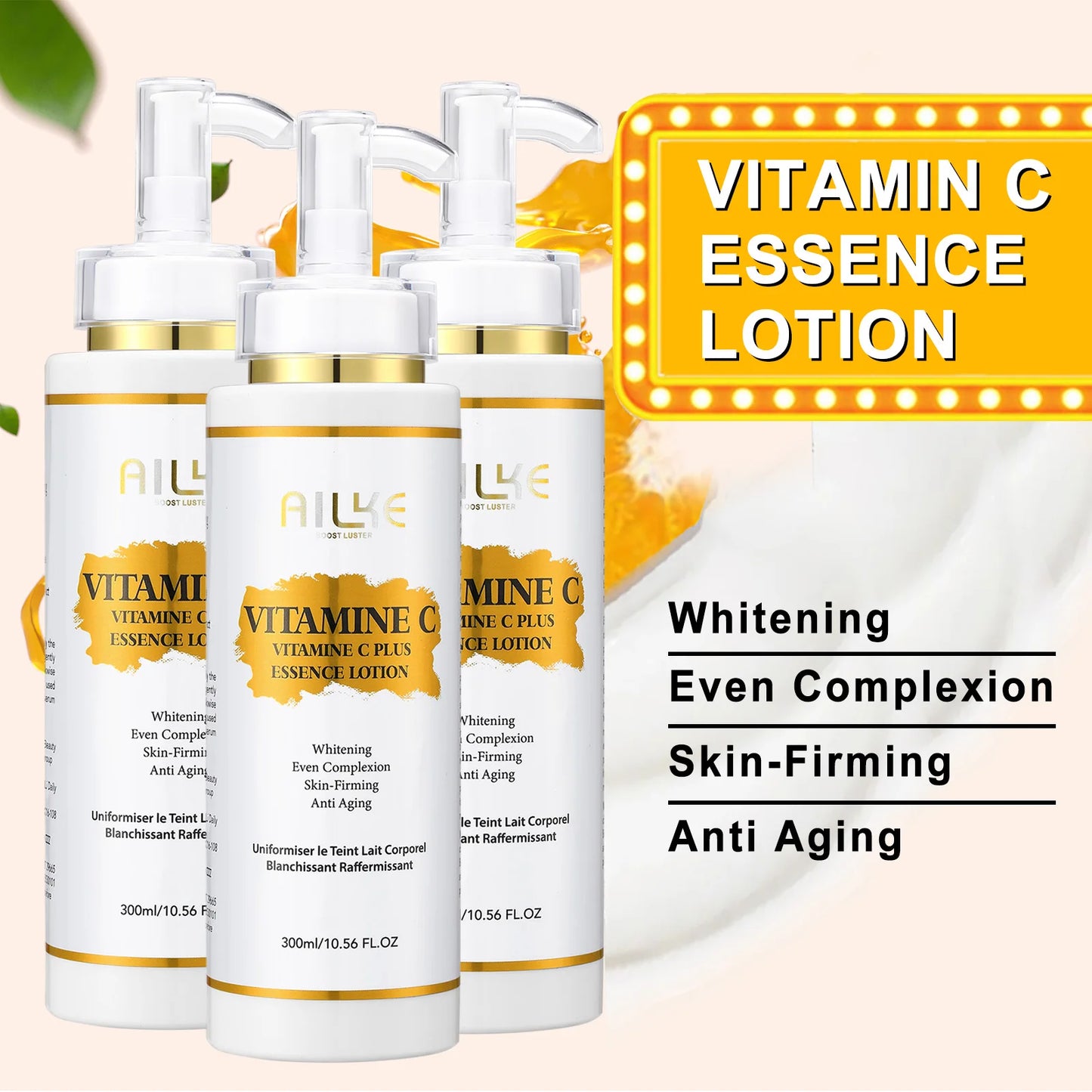 AILKE Lightening Body Cream With Vitamin C Hyaluronic Acid