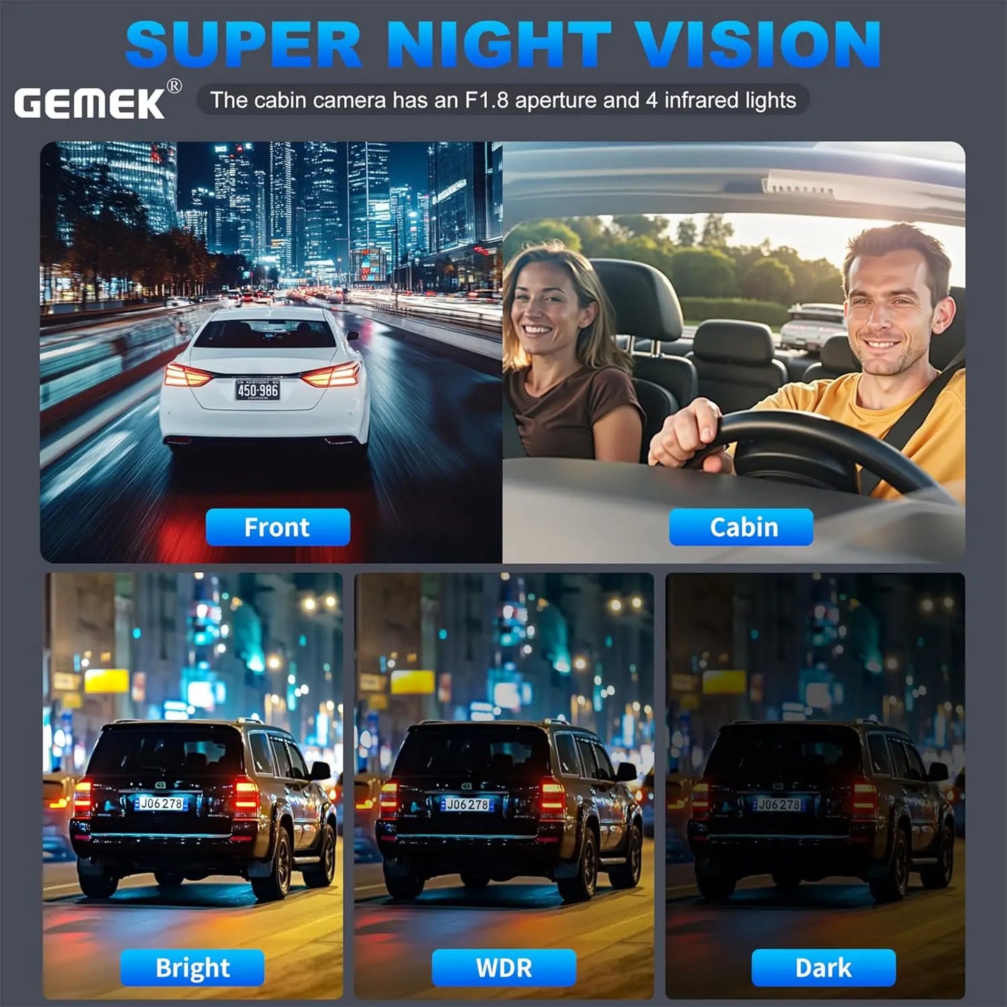 360 Degree View Dash Cam 4 Channel FHD Night Vision