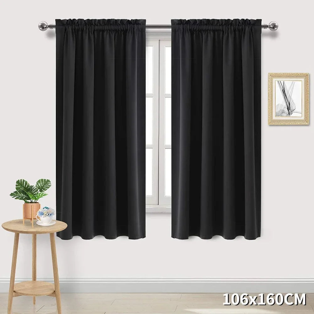 1 Panel Blackout Curtain Thermal Insulated Light Reducing Grommet Window Panel for Living Room and Bedroom