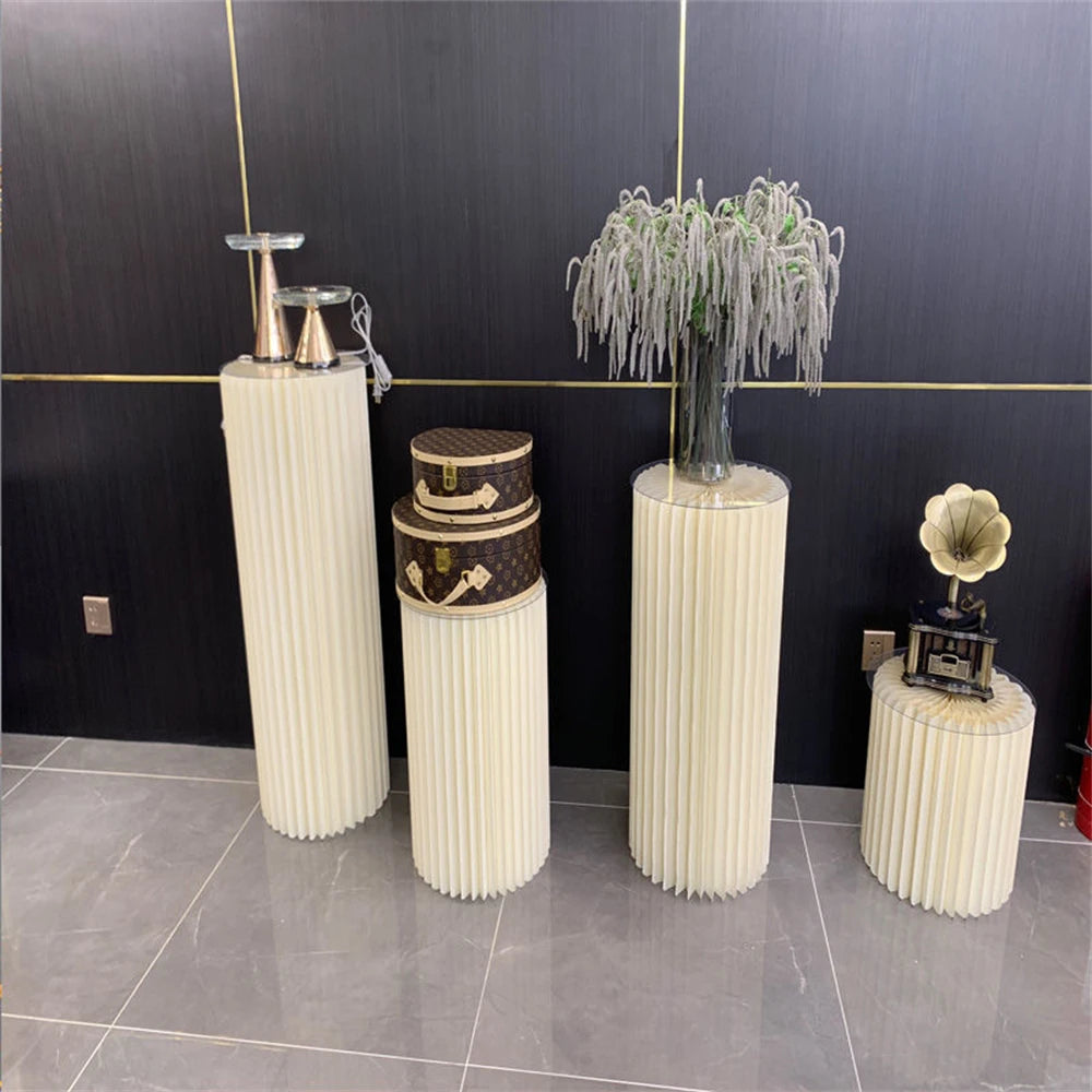 Foldable Paper Columns Cylinder Stands for Wedding and Party Decor