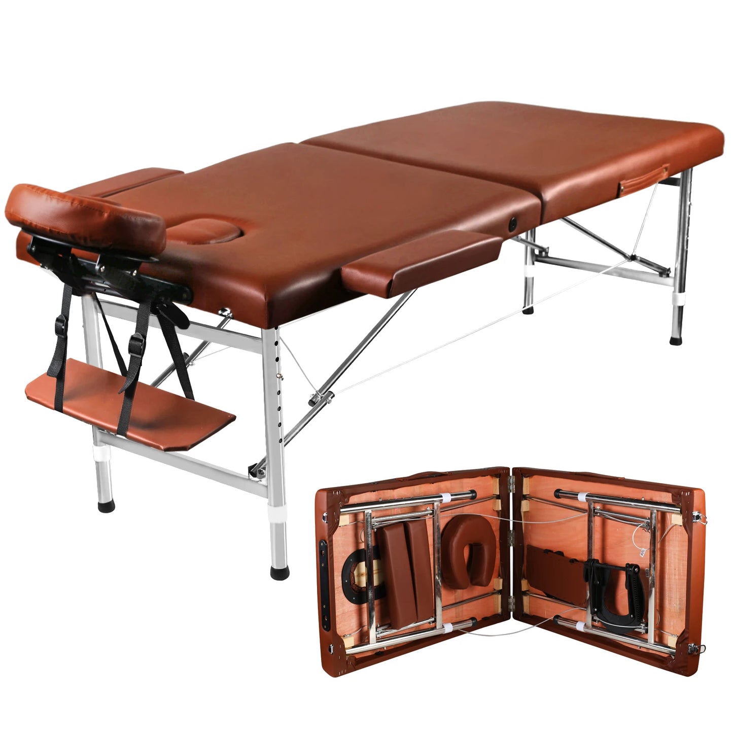 Massage Tables Portable 24"Wide Adjustable Folding Massage,Light weight Aluminum Tattoo Table for Spa and Beauty Professionals