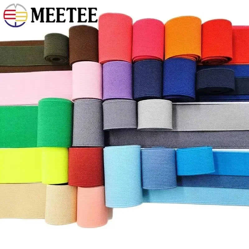 3/5M 25/30/40/50mm Flat Elastic Band for Sewing Pants Waistband Rubber Cord Tape Stretch Webbing Bands DIY Clothes Accessories