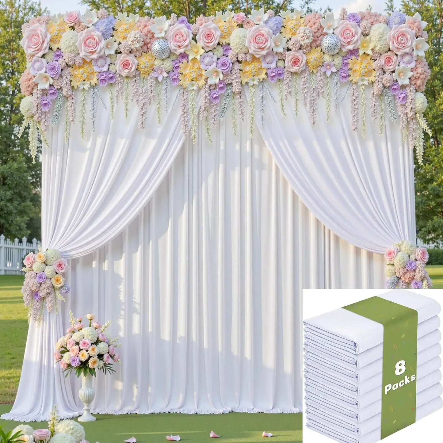 Polyester Wedding Backdrop Curtain For Parties And Events