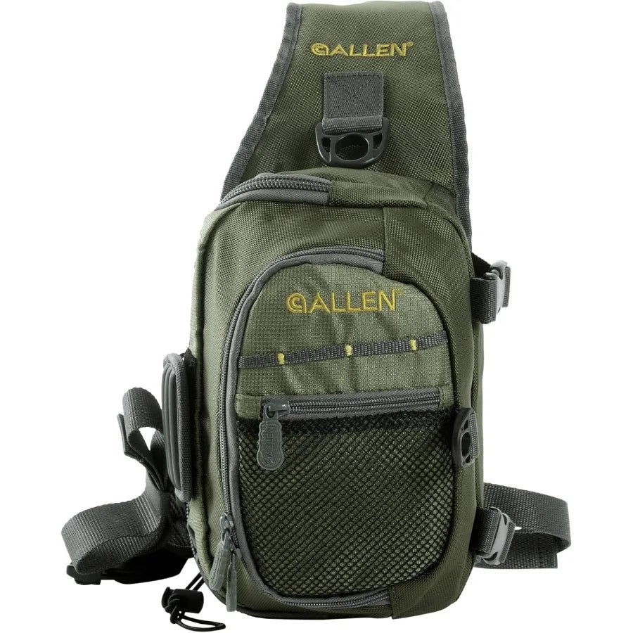 Cedar Creek Fly Fishing Sling Pack Fits up to 4 Tackle Fly Boxes and Other Accessories Gray Lime and Olive Green