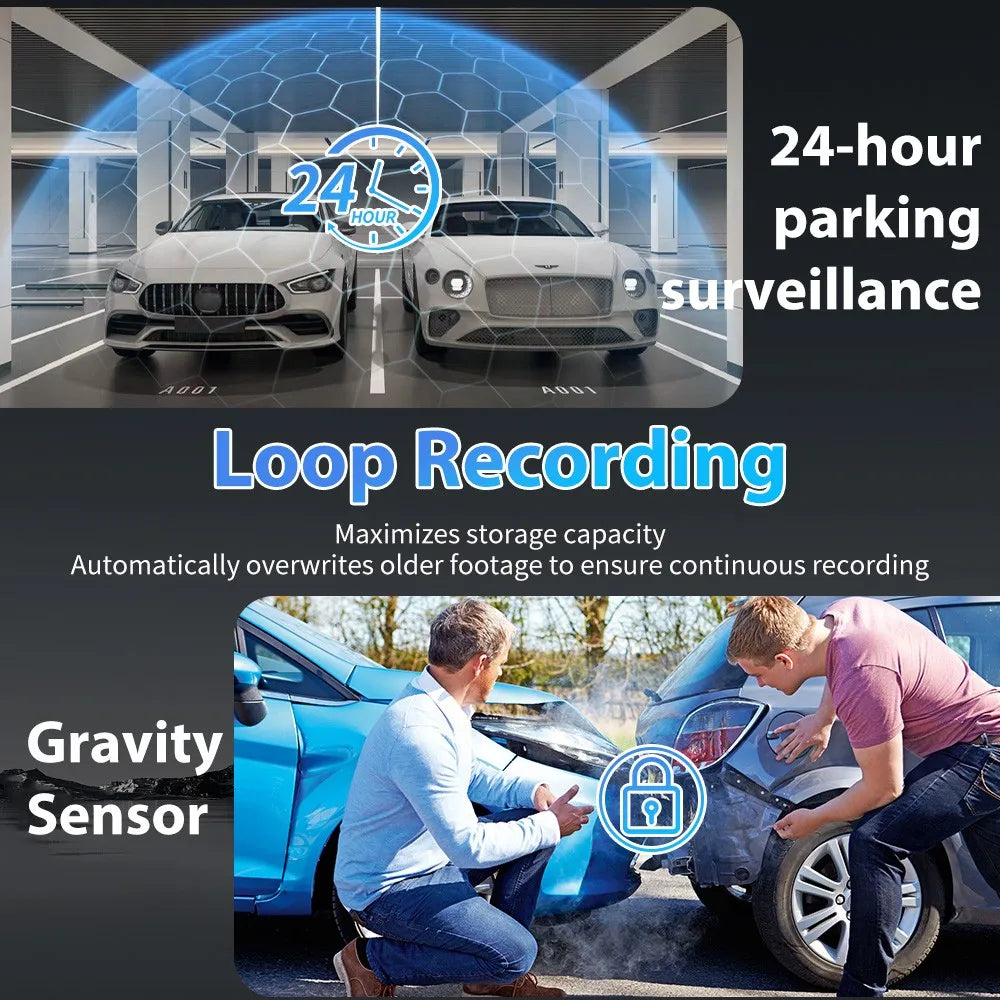 4K Dash Cam 4-Channel With WiFi Night Vision Loop Recording