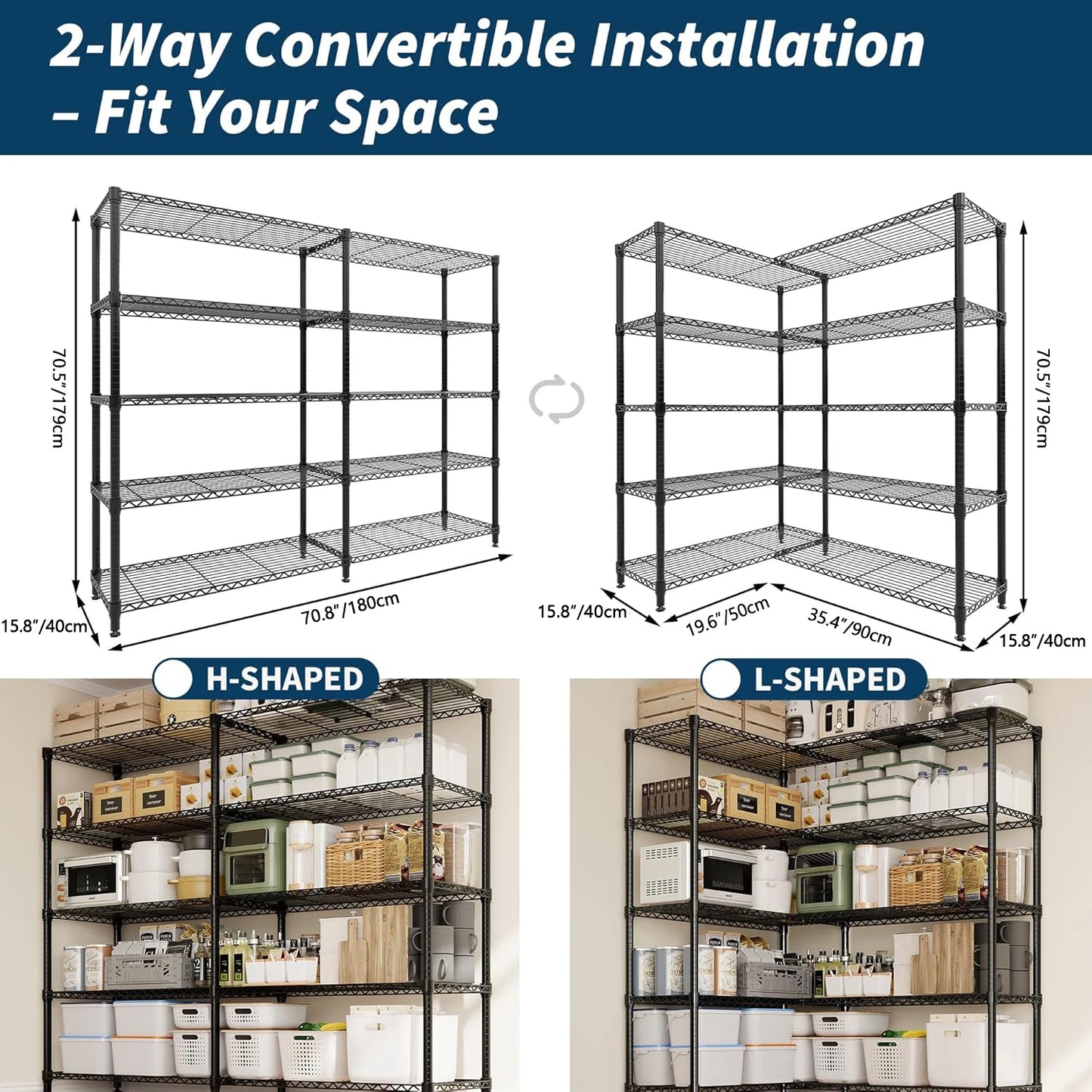 TWISTER.CK Heavy Duty 4 Tiers Metal Shelving Unit Garage Storage