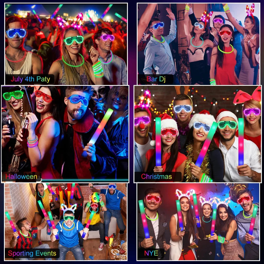 260Pcs Glow Party Decorations Set Neon Lights For Weddings Parties