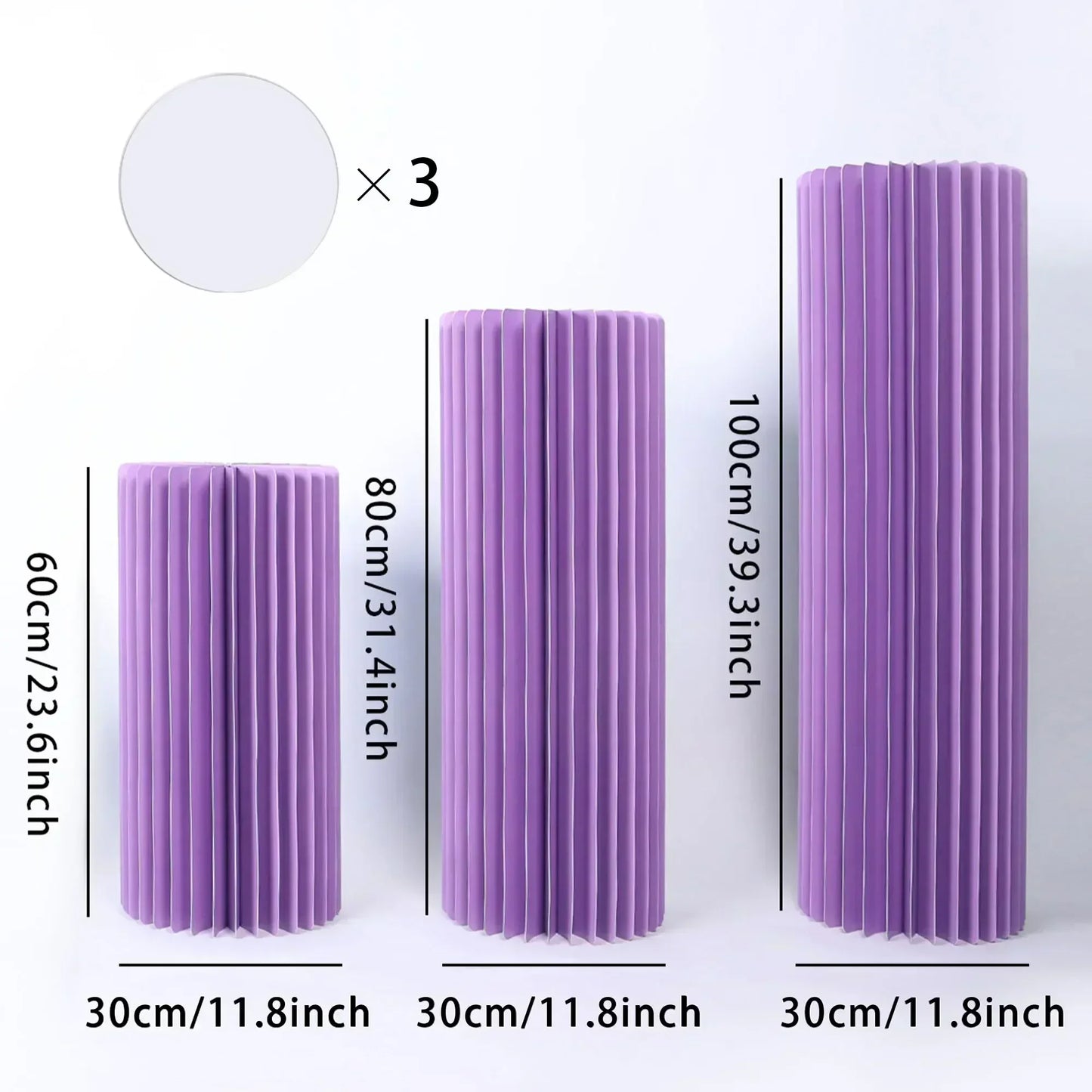 Foldable Paper Columns Cylinder Stands for Wedding and Party Decor